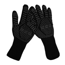 Grill Gloves for Barbecue Enthusiasts, Heat Resistant Cooking up to 1472F, Flexible and Lightweight, Non-Slip Silicone Design, Protect Arm Length,