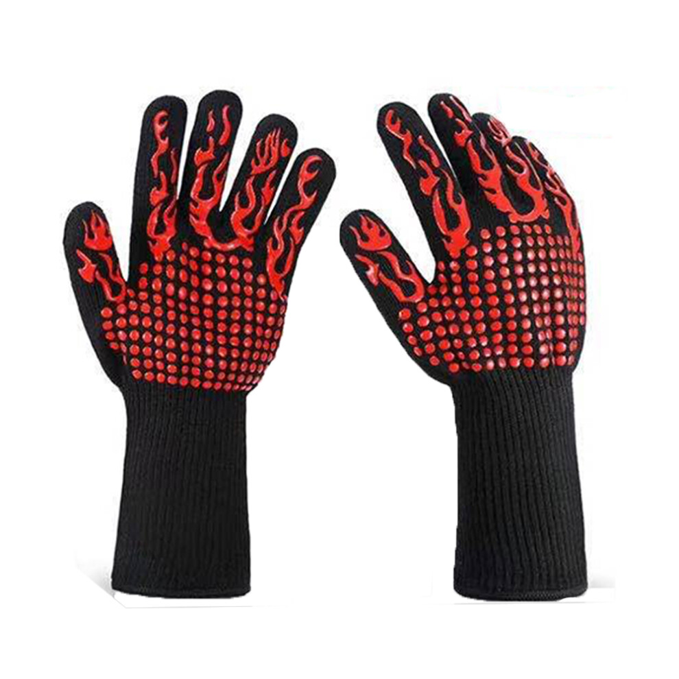 Grill Master's Armor: Professional Heat Resistant, Non-Slip Aramid And Silicone Gloves For Multi-Purpose Protection, Including Flexible Fingers And