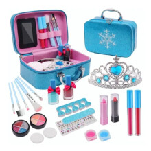 Safe Kids Makeup Toys Educational Play Set Featuring Washable Makeup Set Creative Role-Play Kids Makeup Kit with Portable Makeup Case Dress-Up Toy