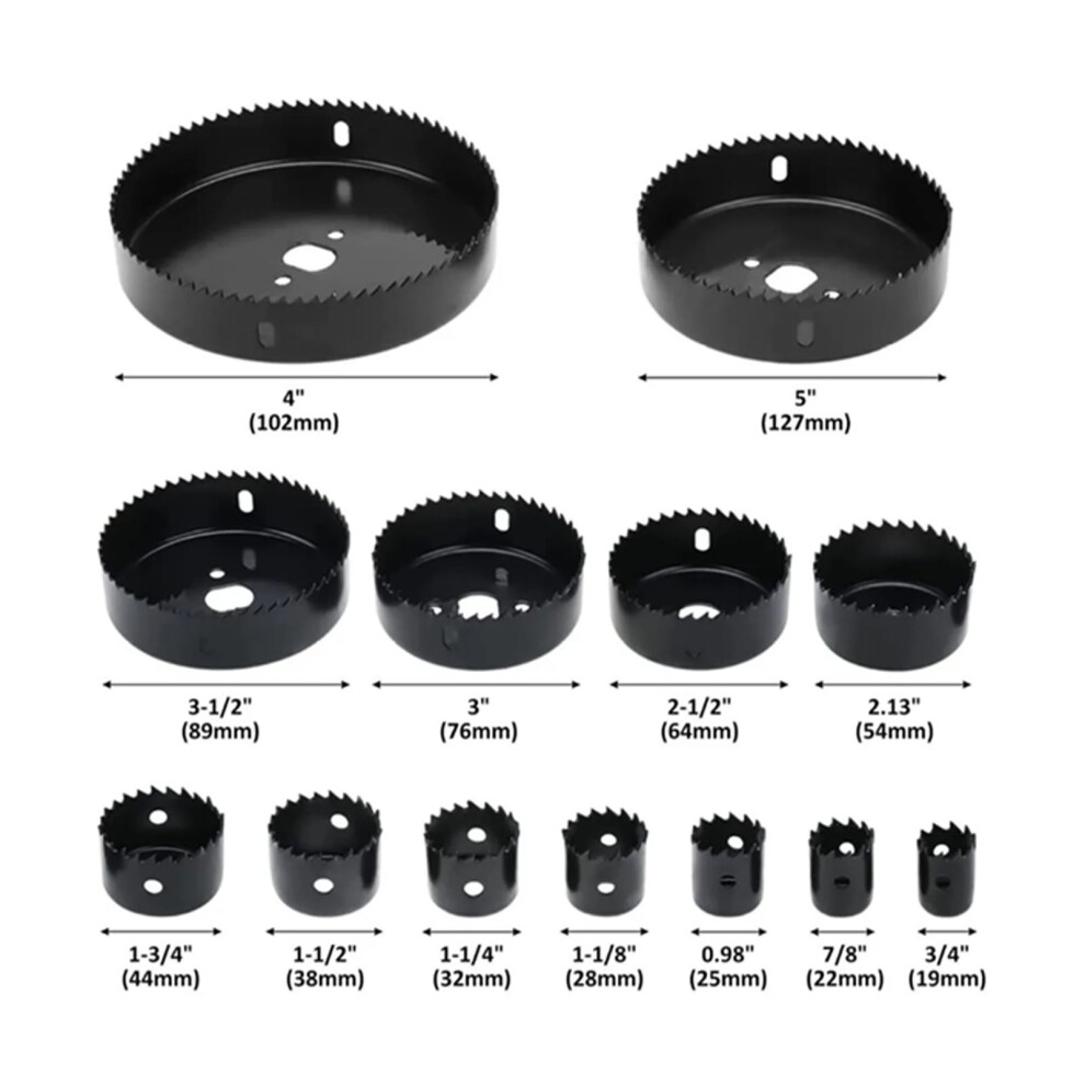 16-Teiliges Lochsã¤Gen-Set Aus Kohlenstoffstahl, 7465065920312