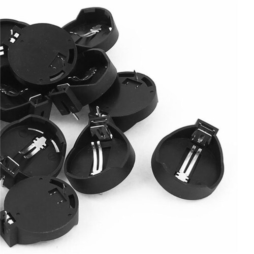 3V CR2032 CR2025 Button Cell Battery Holder Adapter Black 100 Pieces 2
