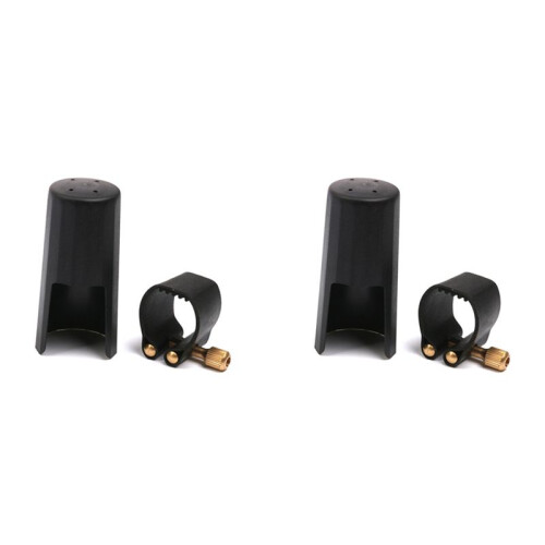 2X Plastic Clarinets Nozzle Cap with PU Ligature Black