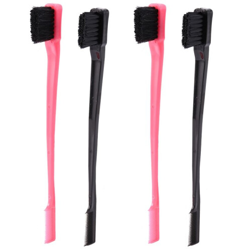 Double Sided  Control Hair Brush Comb Combo Pack 4 Pieces  and Black