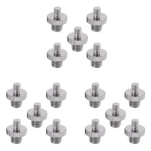 15 Pieces 1/4 Inch Male to 1/4 Inch Male Metal Threaded Screw Adapter Tripod Screw Converter for DSLR Camera,Tripod