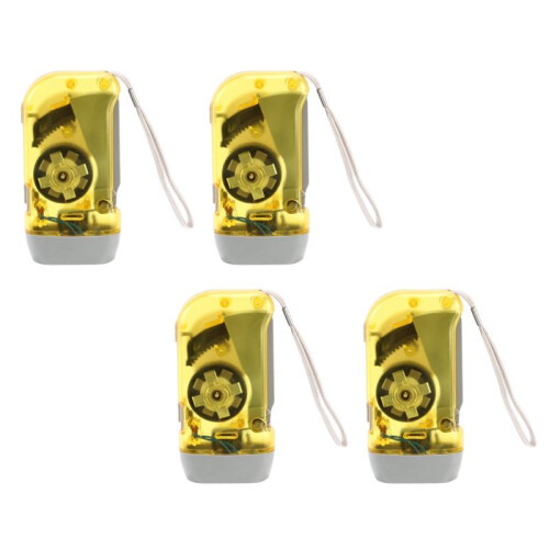4X 3 LED Dynamo Wind  Flashlight Hand-Pressing Crank NR No Battery Torch
