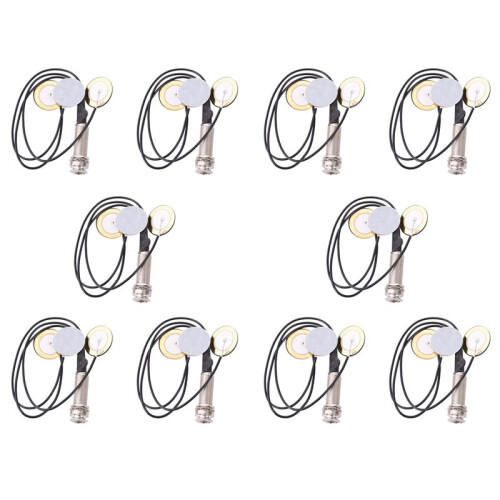 10X Captadores de Transdutor de Microfone de Contato Piezo 3 com Conector de Pino Final para Kalimba