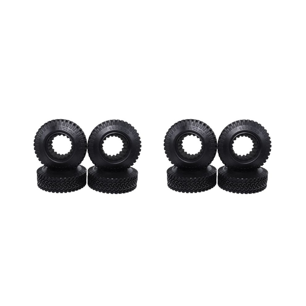 8Pcs Rc 1:10 Crawler Beadlock Wheels Tire 1.9 Inch Rubber Wheel Tire 98Mm Tyre For Rc Car Truck Axial Scx10 Black 6032704317966