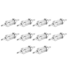 10X Universal Chrom Glas Kraftstoff Benzin Dieselmotor Inline Filter 5/16 Zoll 8mm Silber Für Motorräder