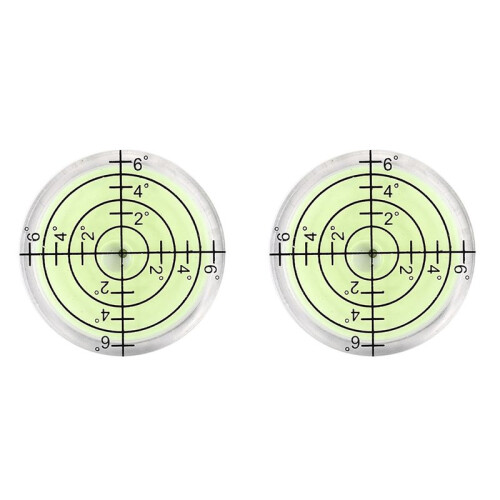 2 Pcs 32x7mm Acrylic Bullseye Bubble Level Round Level Bubble Accessories, Green