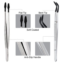 6 Stück Von Gummi Spitze Pinzette Set Für Handwerk Labor Industrie Hobby Pinzette Zange Schmuck Stempel Kunststoff Box 15cm