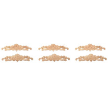 6Pcs 20 x 5cm Wood Carved Long Onlay Applique Unpainted Rose Flower Door Home Decor European Style