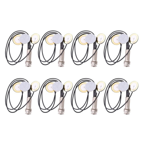 8X Captadores de Transdutor de Microfone de Contato Piezo 3 com Conector de Pino Final para Kalimba