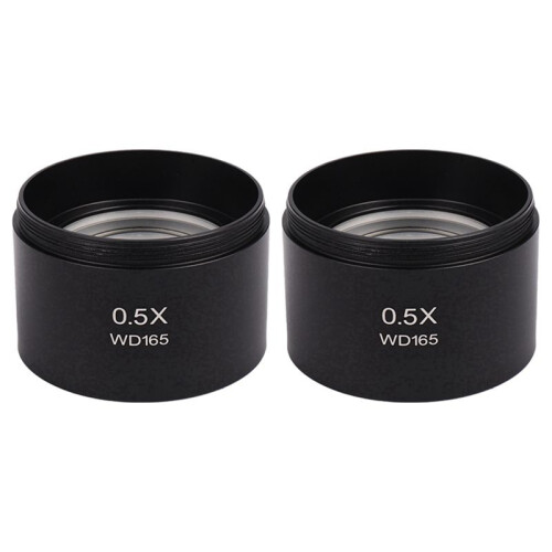 2X Lente Objetiva Auxiliar de Microscópio Estéreo Wd165 0,5X Lente Barlow com Rosca de Montagem de 1-7/8 Polegadas (M48mm)