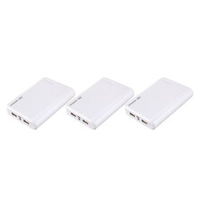 3X Chargeur USB Portable 5V 2A 18650 Boîte de Batterie de Banque D'Alimentation pour Smartphone iPhone6 Couleur: Blanc