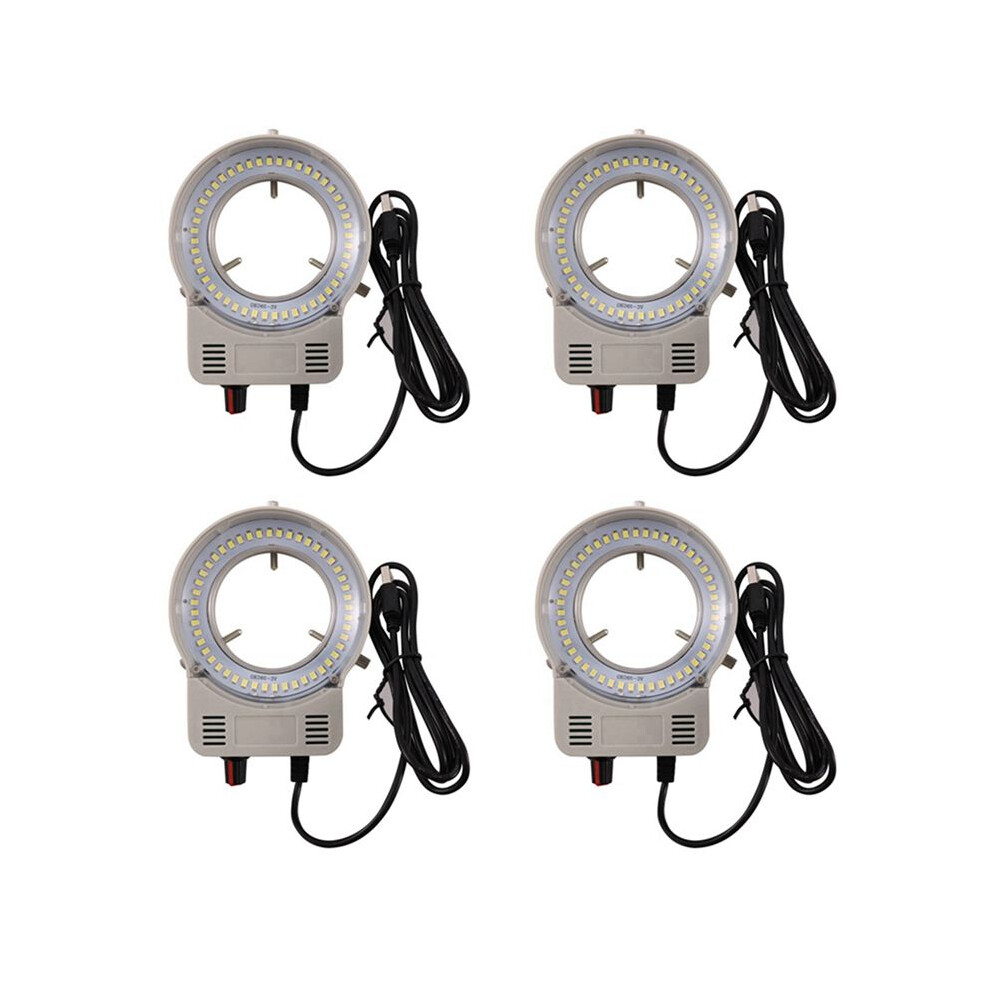 4X 48 LED Industrial Microscope Camera Light Source Ring Lamp Light  Lamp Adjustable Brightness USB Interface