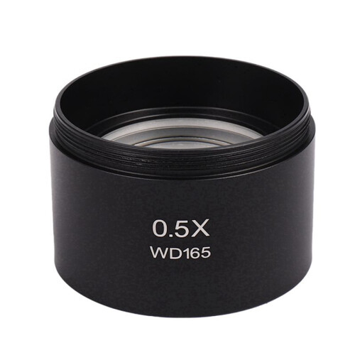 2X Lente Objetiva Auxiliar de Microscópio Estéreo Wd165 0,5X Lente Barlow com Rosca de Montagem de 1-7/8 Polegadas (M48mm) 1