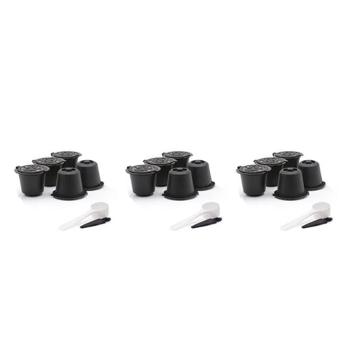 15 Reusable  Capsules Refillable Coffee Capsule Filter with  Coffee Machines with Coffee Spoon Brush
