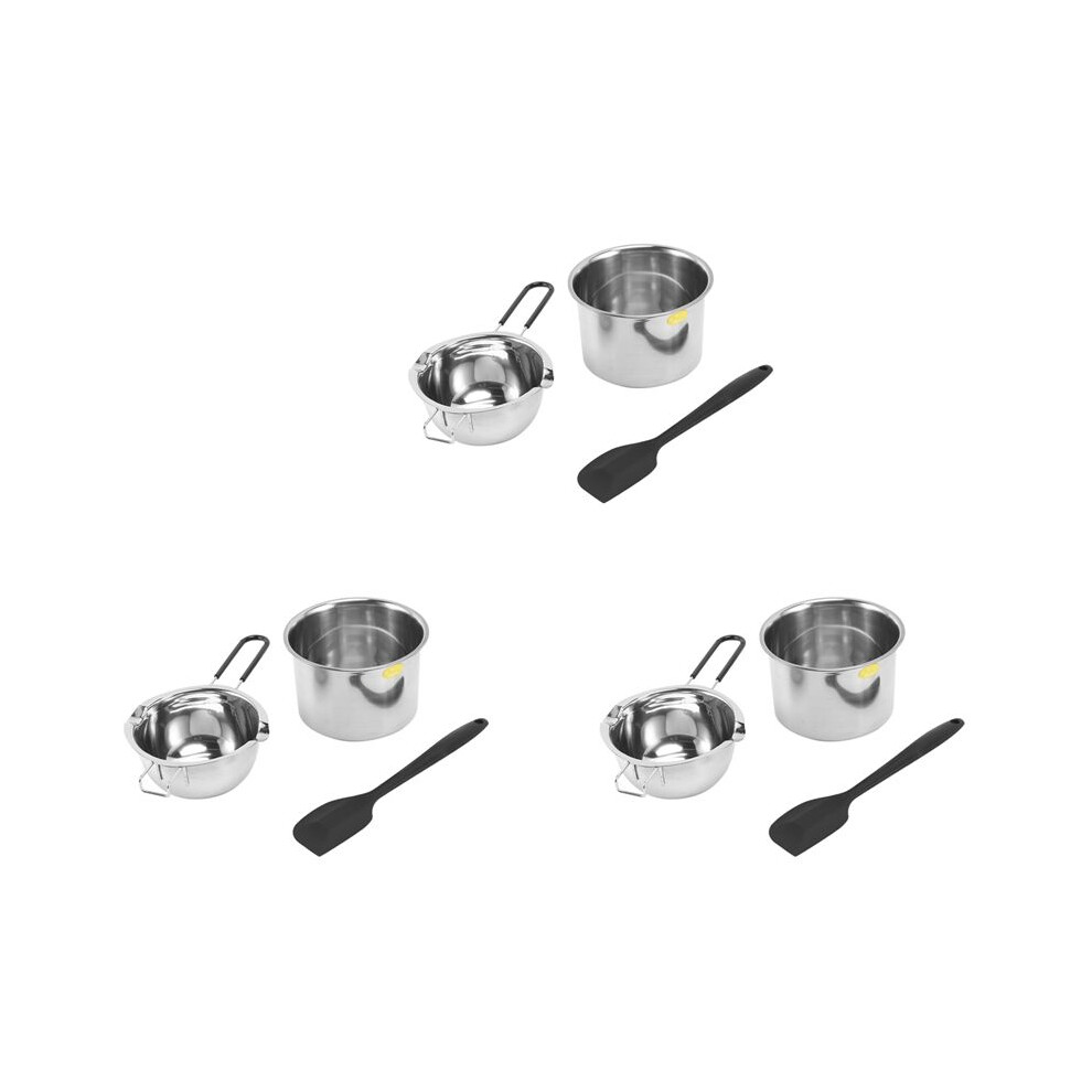 3X Double Boiler Pot Set Stainless Steel Melting Pot With Silicone Spatula For Melting Chocolate,Soap,Wax,Candle Making 6033845263457