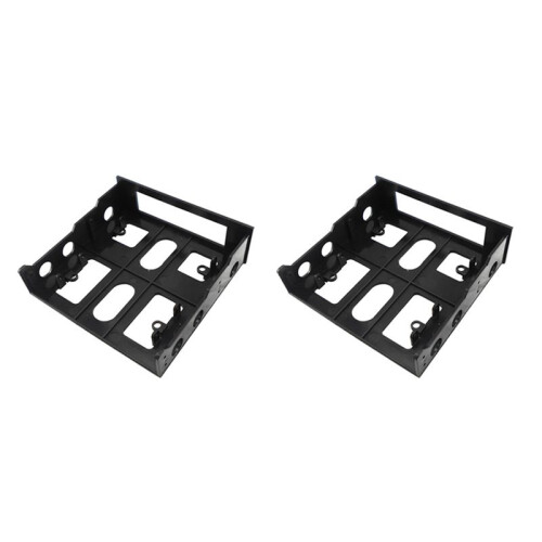 2X Conversor de Suporte de Montagem de Baia de Unidade óptica de 3,5 Polegadas a 5,25 Polegadas para Painel Frontal Hub USB Disquete Caixa de Disco