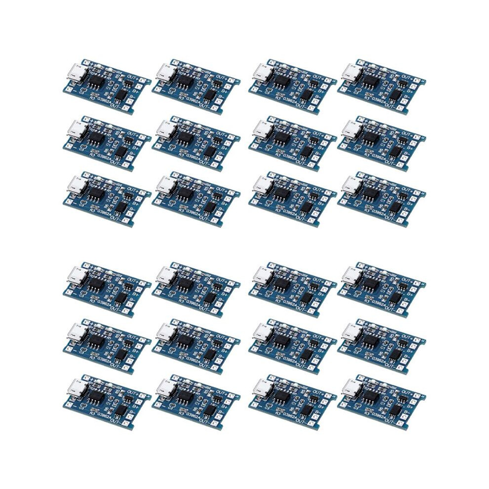 24Pcs For Tp4056 Charging Module With Battery Protection 18650 Bms 5V Micro-Usb 1A Charge Board For 18650 6031478614424