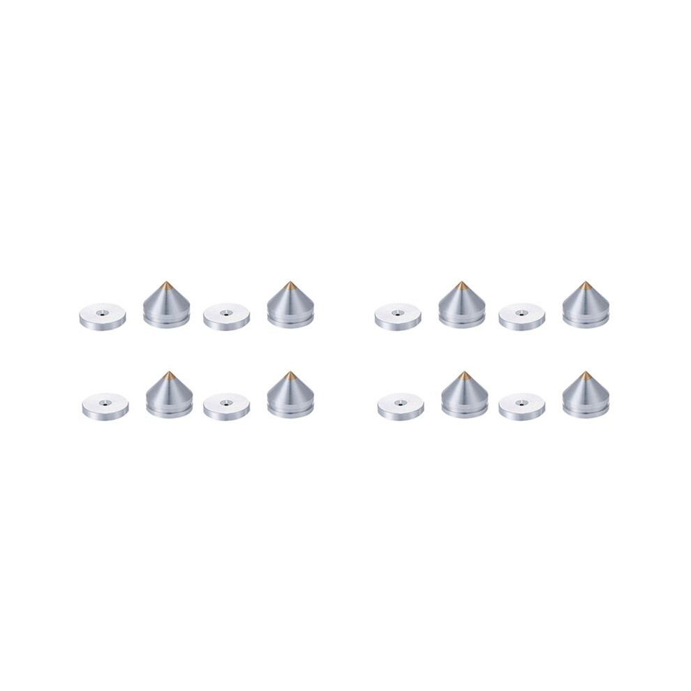 8Set Hifi Audio Foot Spikes Cone Floor Foot Nail Aluminum Alloy Speaker Dac Cd Cabinet Power Amplifier Computer(Silver) Silver 6032906953153