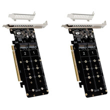 2X Doppelseitige NVME--Karte mit 4 Festplatten PCIeX16 Auf M.2 M-Key NVMEx4SSD 2U-Server--Array-Erweiterungsadapter-Splitkarte