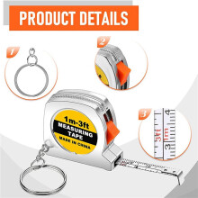 100 Pcs Keychain Tape Measure Tape Measure Functional Pocket Tape Measure Small Tape Measure Retractable for Adult Kids