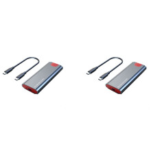2X M2 SSD Case M.2 to USB 3.1 Gen 2 10Gbps NVMe SSD Enclosure for NVMe PCIE M Key/ (B+M) Key SSD Hard Disk, M2 SSD Case