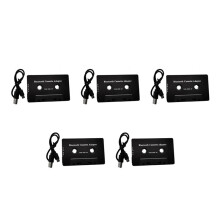 5X Universal Cassette  5.0 Audio Car Tape Aux Stereo Adapter with Mic for Phone MP3 AUX Cable CD Player