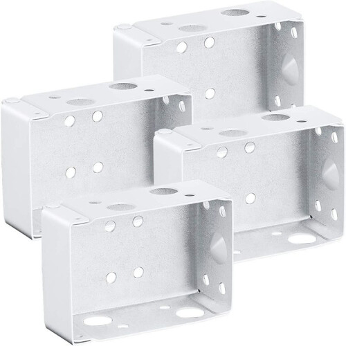 Suportes Cegos de 12 Peças Suporte de Montagem de Caixa de Perfil Baixo de 2 Polegadas para Trilho de Cabeça (Branco)