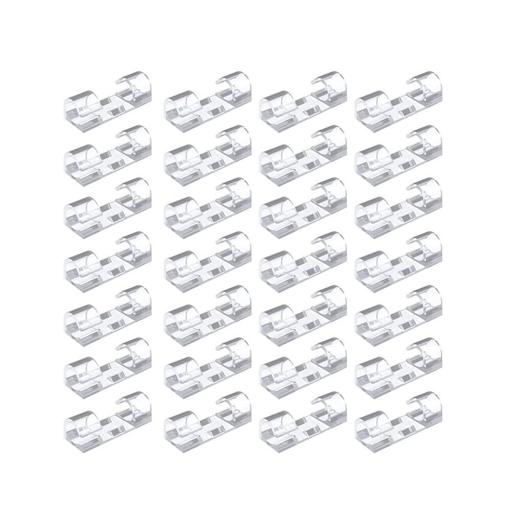 200Pcs Cable Clips Cable Tidy Wire Holder With Strong Self Adhesive Pads Plastic Cord Management Organiser Transparent 6032447343161