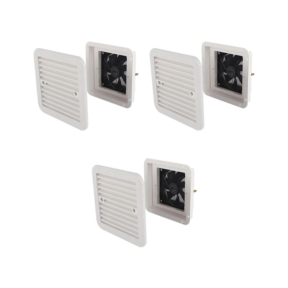 3X 12V Mutefridge Vent With Fan For Rv Trailer Caravan Side Air Strong Wind Exhaust Car Styling 4714084897475