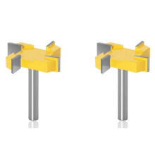 2X Broca para Fresadora de Superficie Spoilboard con Vástago de 8 mm, Broca para Fresadora Superficie, Fresa Frontal 4 Flautas, Broca para Fresadora
