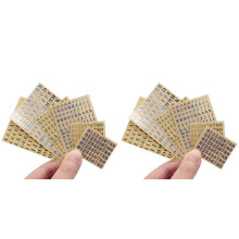 12 Sheets Small 0.18 Inch Alphabet Number Stickers Glitter Alloy Self Adhesive Letters Stickers Gold/Silver (4.5mm)