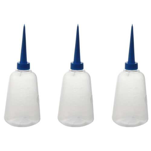3X, 250Ml Clear White  Plastic Liquid Glue Applicator Bottle
