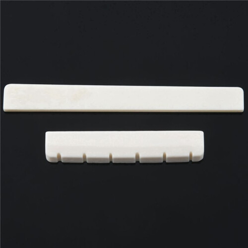 4X White Guitar Parts 6 String Classical Guitar Bone Bridge Saddle and Nut Set 1