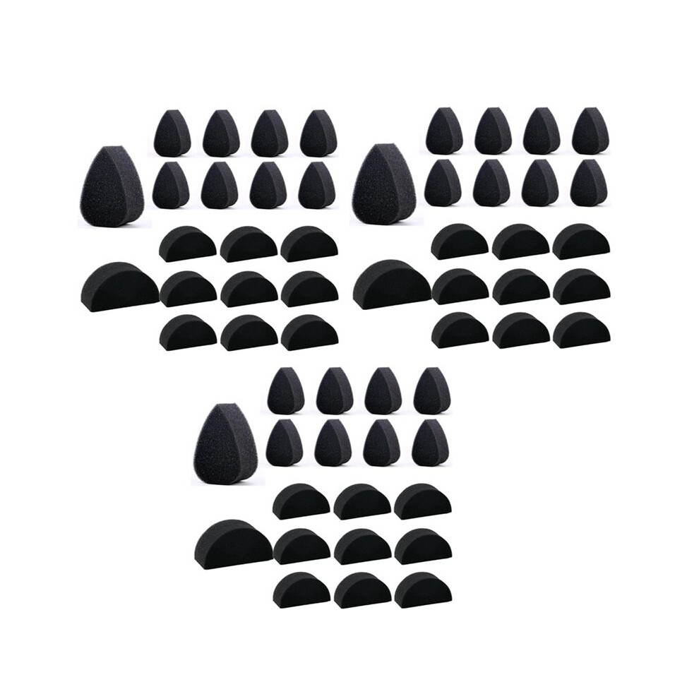 Face Paint Sponges Face Painting Black Sponges High Density for Art Work and Body Paint (30 Petals + 30 Half Moon)