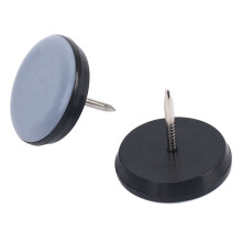 100Pcs 25mm Chair Gliders Furniture Sliders PTFE Easy Moving Pads Round with Nail Feet Protector for Hardwood Floor