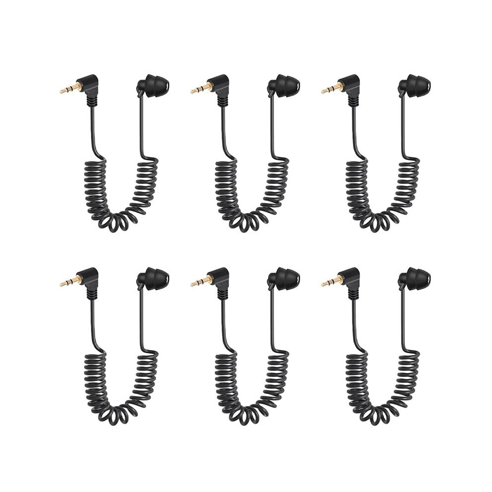 6Pcs 3.5Mm Spring Earphones Single Side Headphones Earbuds Wired Headset For Mobile Phone Mp3 Computer 6032656527888