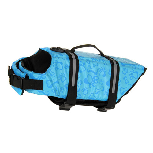 Schwimmweste für Hunde, blaues Knochenmuster, 2
