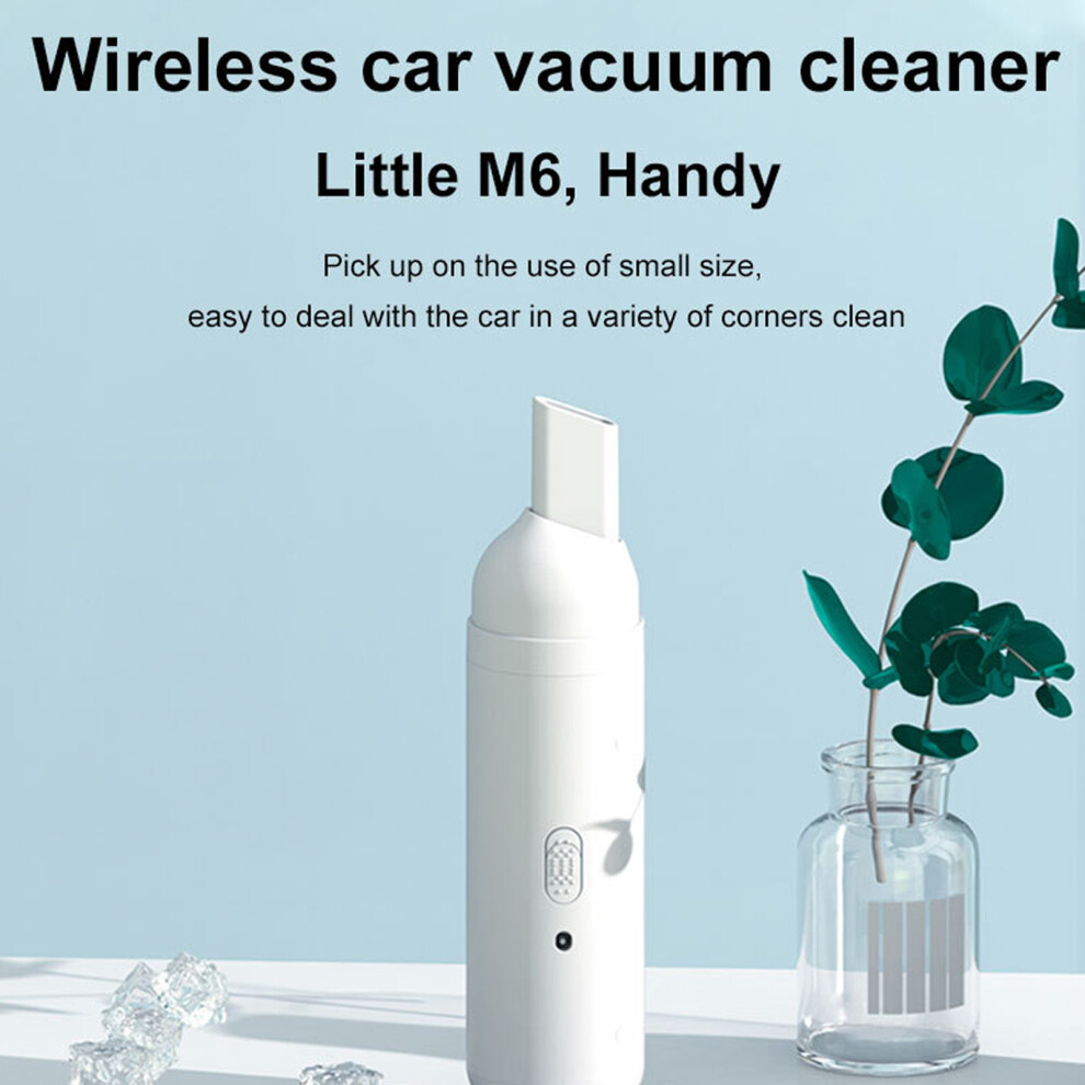Portable Car Vacuum Cleaner - Cordless Usb Charging Quiet Operation White 4931380437475