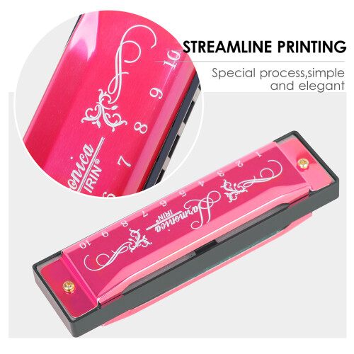 Harmonica IRIN 10 trous en clé C, 20 notes avec étui, taille de poche, multicolore 1