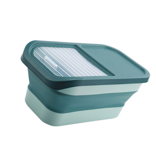 Space Saving Rice Container Foldable Storage Box for-Green
