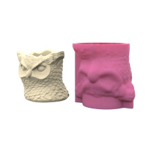 Multipurpose Owl Silicone Mold Planter Molds Silicone Texture