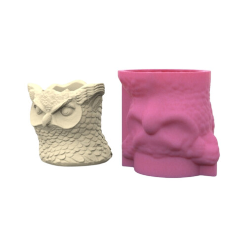 Multipurpose Owl Silicone Mold Planter Molds Silicone Texture