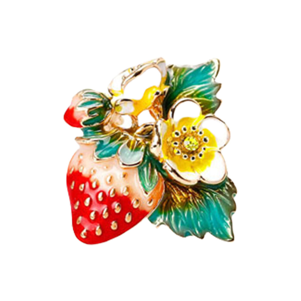 Elegant Sophisticated Strawberry Pin Vibranting Color-Style 3