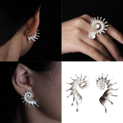 Delicate Sea Shell Ear Studs Multifuntional Opening-earrings 1