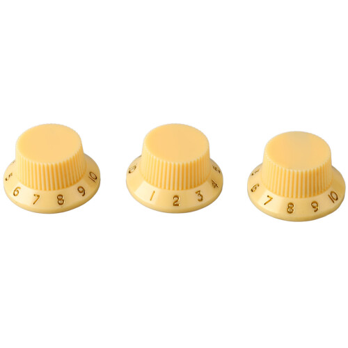 3PCS Yellow Plastic Rotary Guitar Knobs for Tone & Volume Control 2