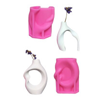 Set van 2 abstracte vaas siliconen mallen Planter mallen-pak