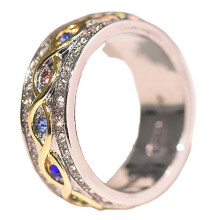 Vintage Gold Plated Sterling Silver Ring, Art Deco Crystal Zircon Engagement Wedding Band, Timeless Jewelry for Romantic Gestures